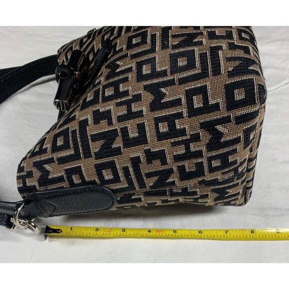 Longchamp Roseau Monogram Print Shoulder Bag Crossbody Black Tan – Hard to Find - Picture 6 of 14